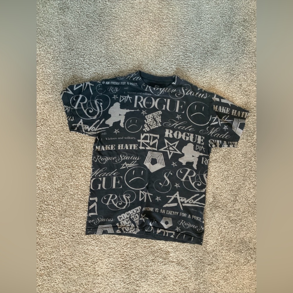 SOLD Y2K Rogue Status Gunshow Skate Black T Shirt